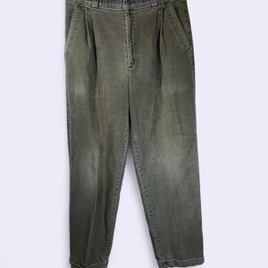 Savane Olive Green Corduroy Pleated Pants Size 6